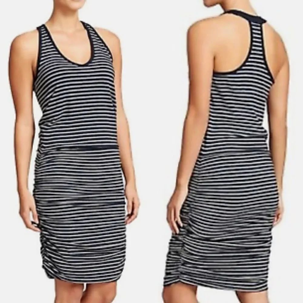 Athleta Stripe Tee Racerback Navy Dress